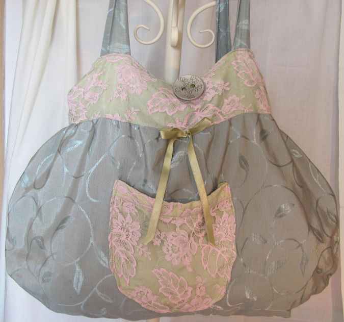 large image of art item: bag &ndash; gray pouch pink