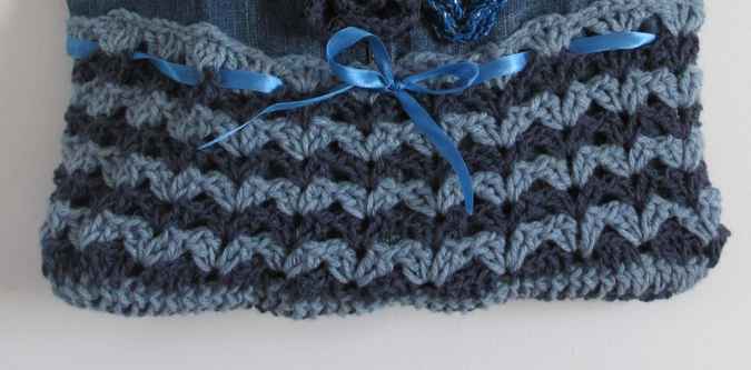 large image of art item: bag &ndash; jeans crochet flowers blue
