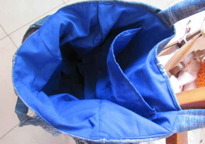 large image of art item: bag &ndash; jeans crochet flowers blue