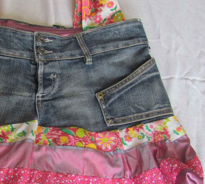 large image of art item: bag &ndash; jeans quilt halfhalf