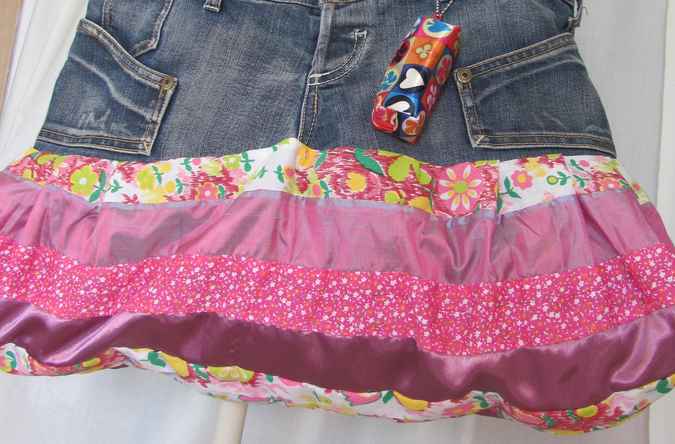 large image of art item: bag &ndash; jeans quilt halfhalf