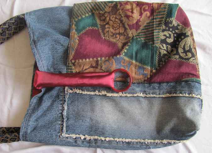 large image of art item: bag &ndash; jeans quiltwork