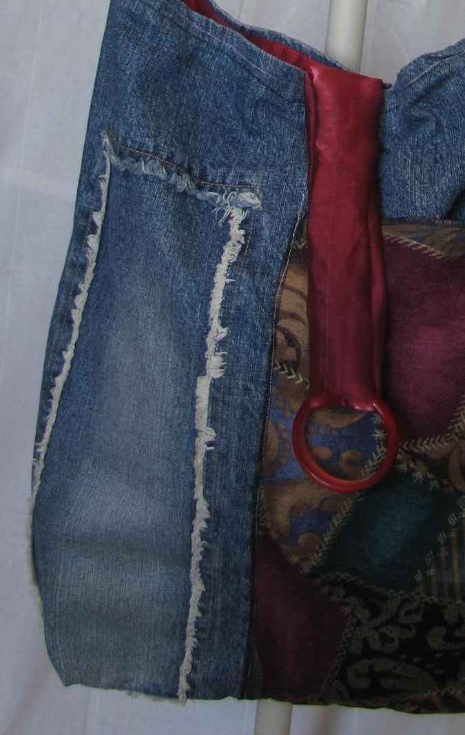 large image of art item: bag &ndash; jeans quiltwork