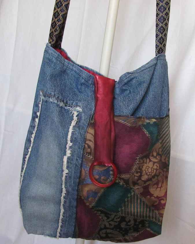 large image of art item: bag &ndash; jeans quiltwork