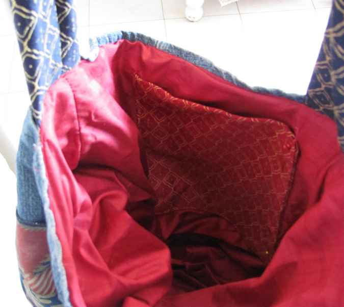 large image of art item: bag &ndash; jeans quiltwork