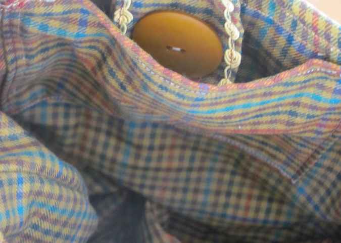 large image of art item: bag &ndash; leathery crimson button brown