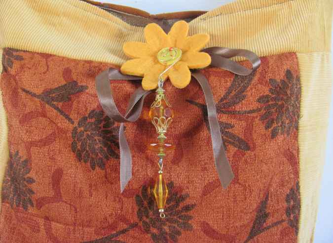 large image of art item: bag &ndash; orange with flower