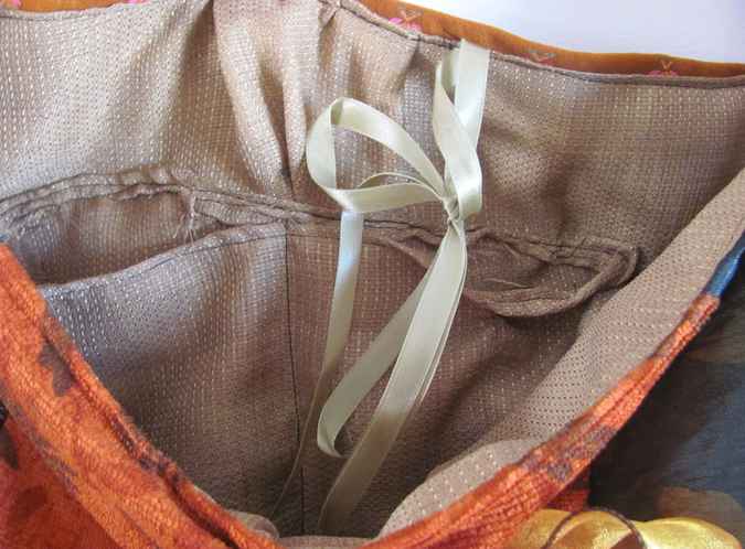 large image of art item: bag &ndash; orange with ribbon rose