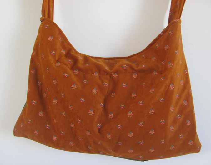 large image of art item: bag &ndash; orange with ribbon rose