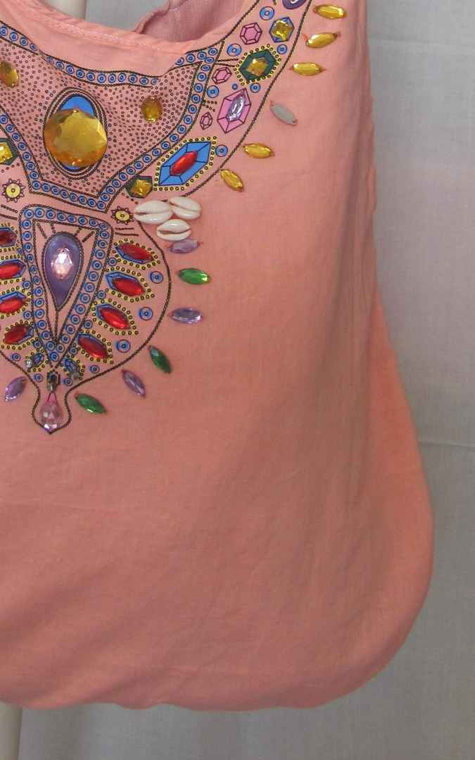 large image of art item: bag &ndash; peach crystals colorful