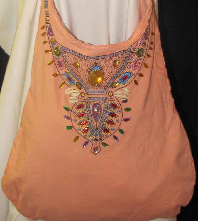 large image of art item: bag &ndash; peach crystals colorful