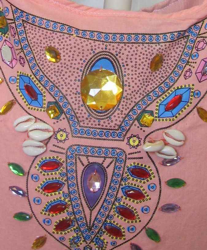 large image of art item: bag &ndash; peach crystals colorful