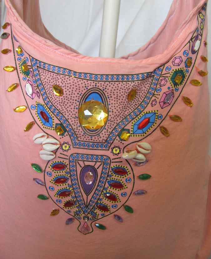 large image of art item: bag &ndash; peach crystals colorful