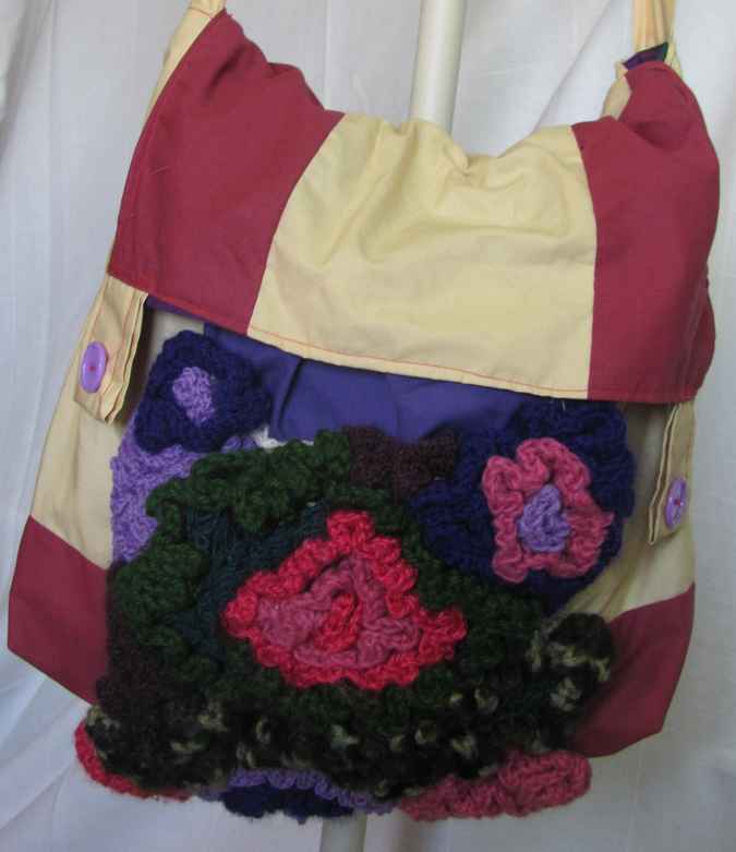 large image of art item: bag &ndash; punch banana crochet flowers
