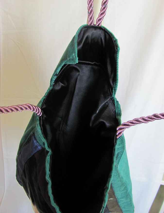 large image of art item: bag &ndash; quiltwork blue turquoise flower motif