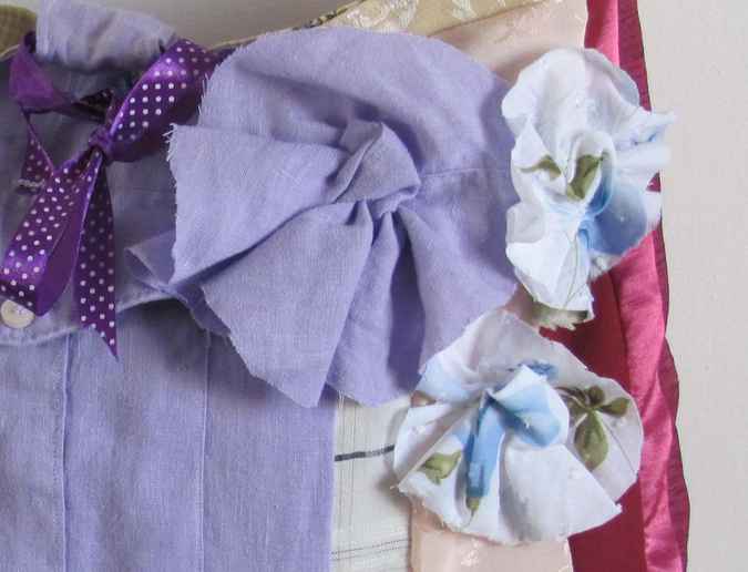 large image of art item: bag &ndash; quiltwork violet white crimson