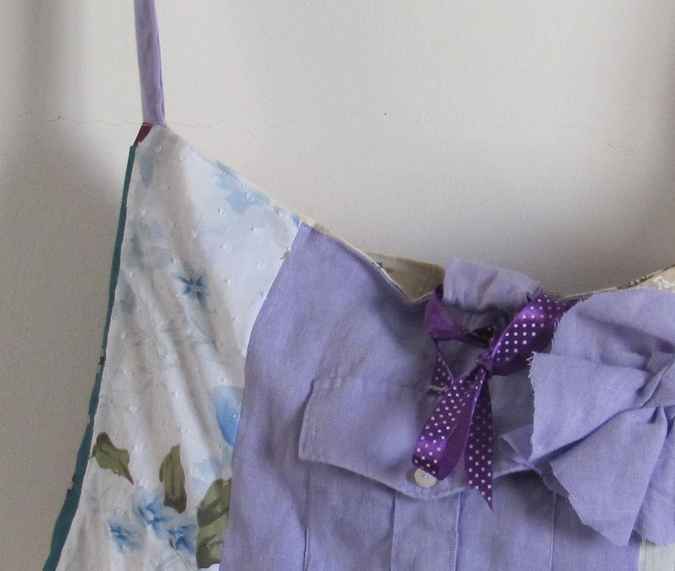 large image of art item: bag &ndash; quiltwork violet white crimson