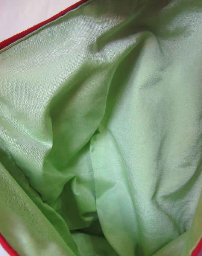 large image of art item: bag &ndash; red quiltwork fuzzy animal