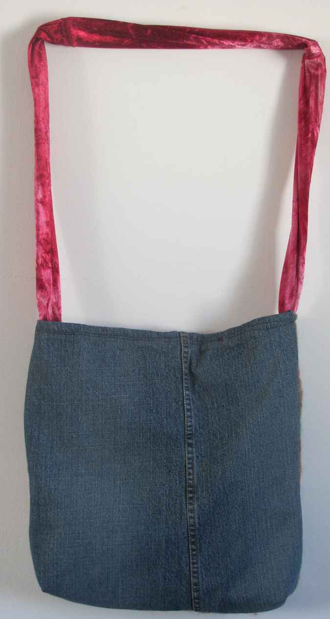 large image of art item: bag &ndash; squares blue brown red orange