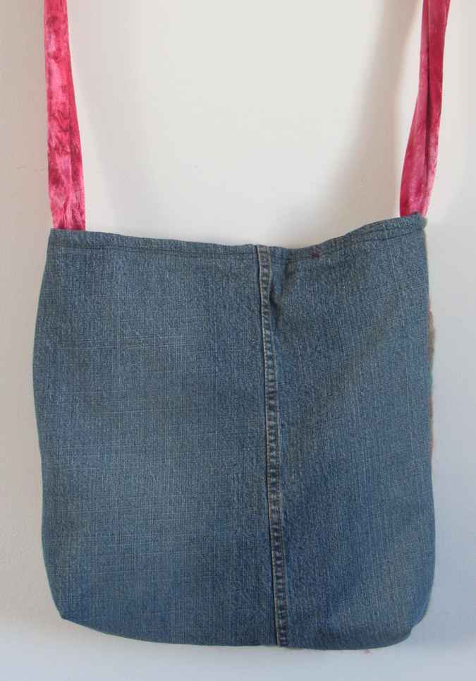 large image of art item: bag &ndash; squares blue brown red orange