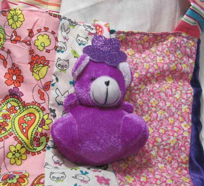 large image of art item: bag &ndash; teddy bear purple