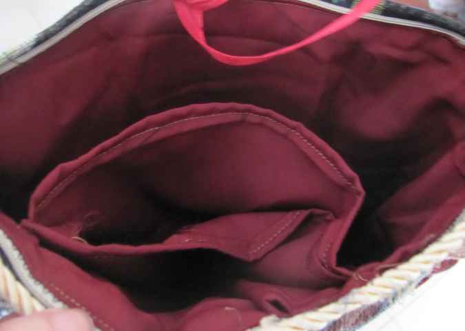 large image of art item: bag &ndash; tiger embroidery black inner crimson