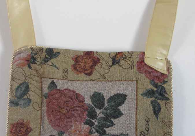 large image of art item: bag &ndash; yellow embroided flowers red pink blue