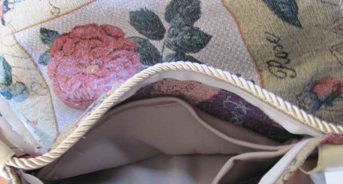 large image of art item: bag &ndash; yellow embroided flowers red pink blue