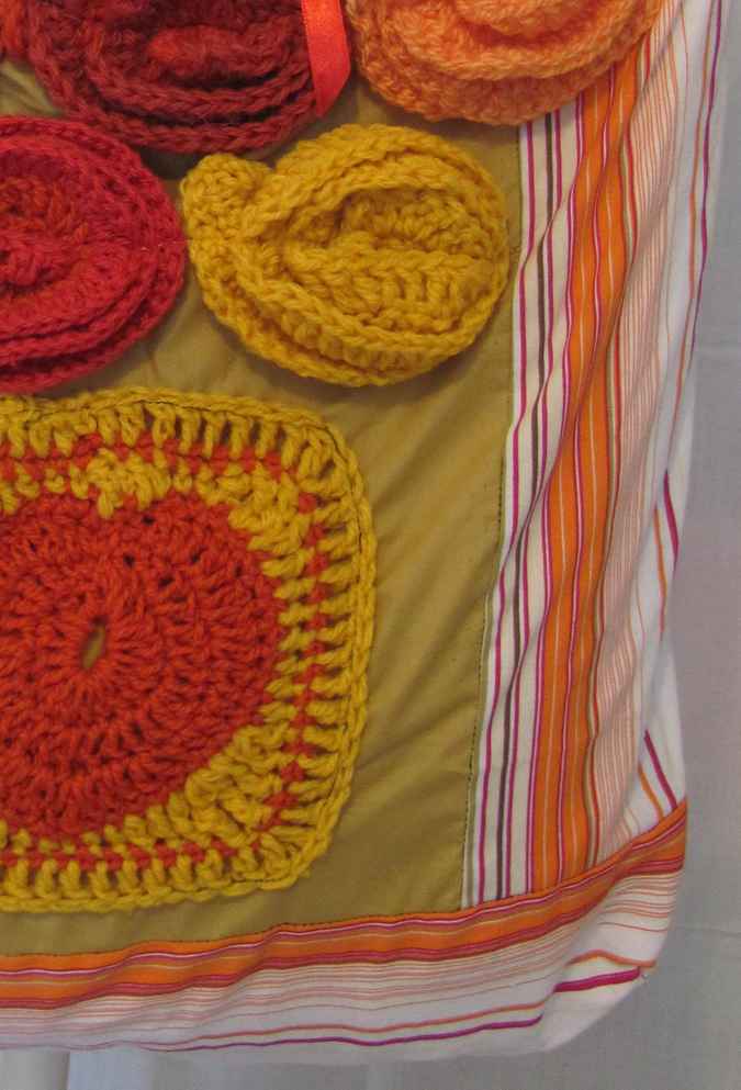 large image of art item: bag &ndash; yellow orange flowers crochet