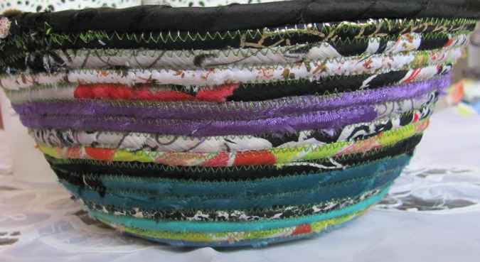 large image of art item: basket &ndash; apples cyan black green patterns