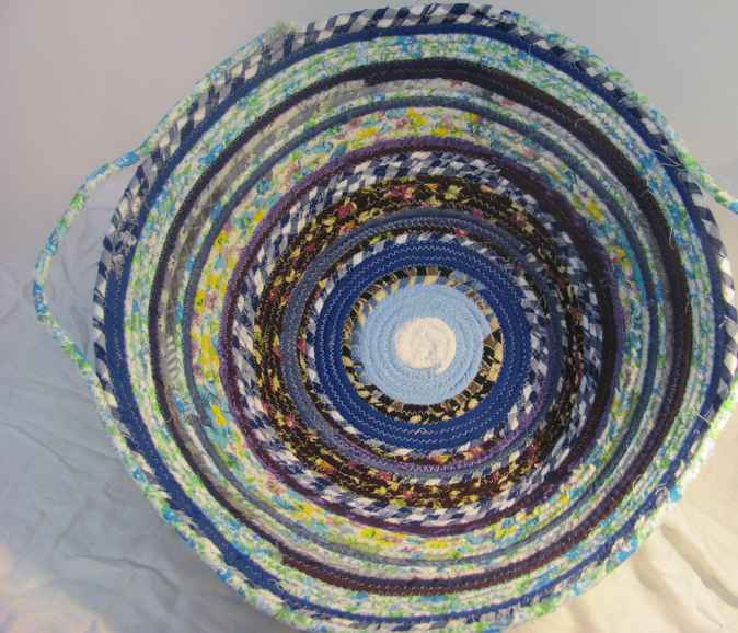 large image of art item: basket &ndash; blue white cyan
