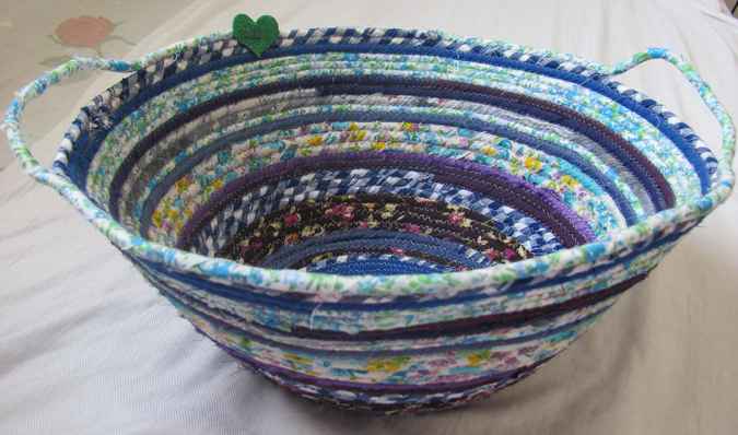 large image of art item: basket &ndash; blue white cyan