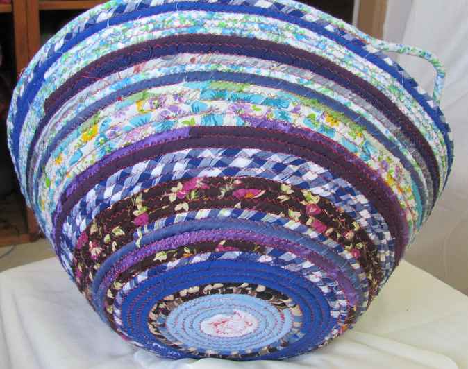 large image of art item: basket &ndash; blue white cyan