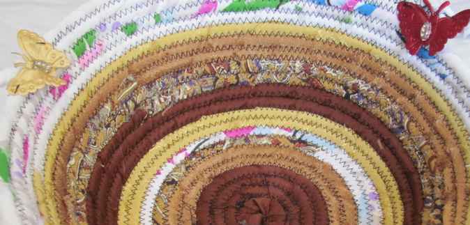 large image of art item: basket &ndash; brown ochre white