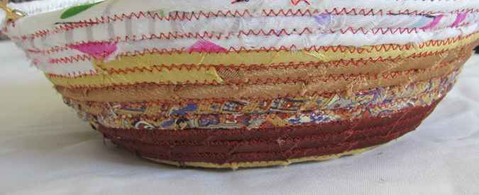 large image of art item: basket &ndash; brown ochre white