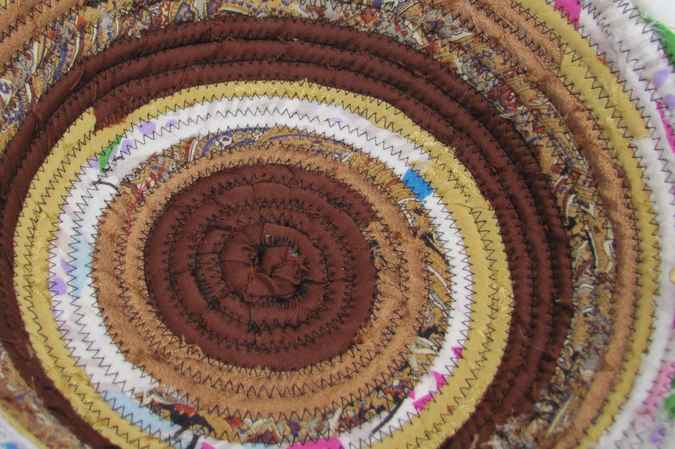 large image of art item: basket &ndash; brown ochre white