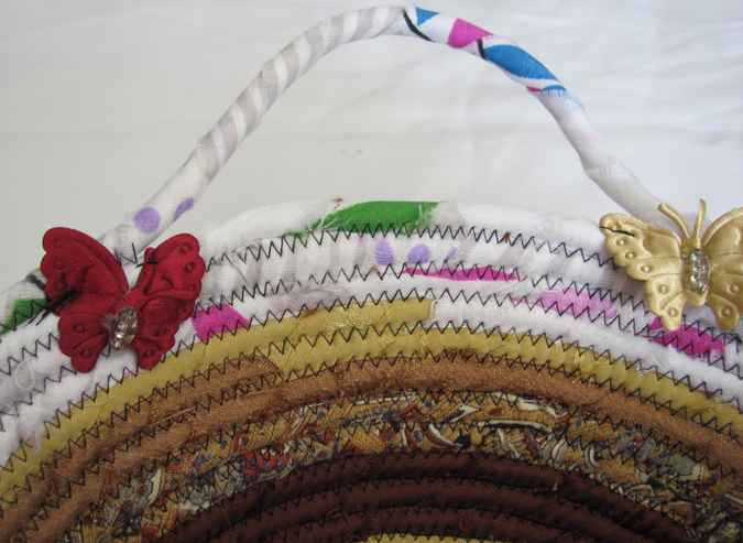 large image of art item: basket &ndash; brown ochre white