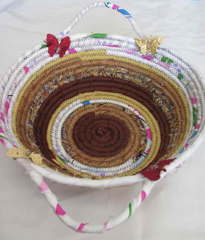 large image of art item: basket &ndash; brown ochre white