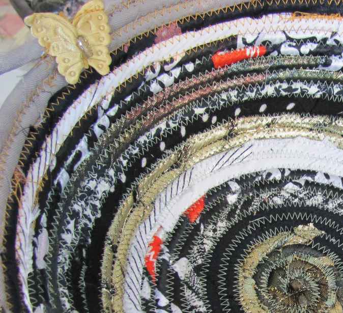 large image of art item: basket &ndash; butterflies black gray white