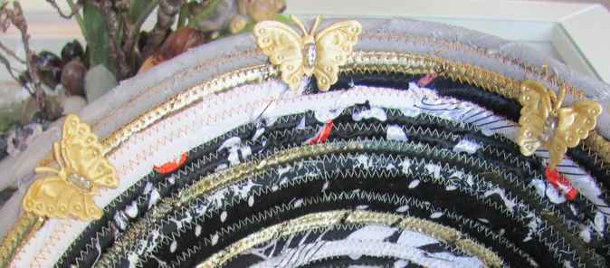 large image of art item: basket &ndash; butterflies black gray white