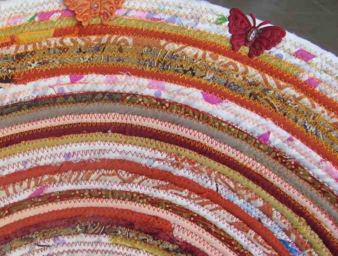 large image of art item: basket &ndash; butterflies orange red white