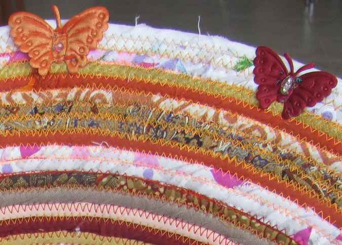 large image of art item: basket &ndash; butterflies orange red white