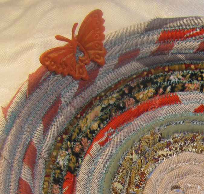 large image of art item: basket &ndash; butterflies orange white