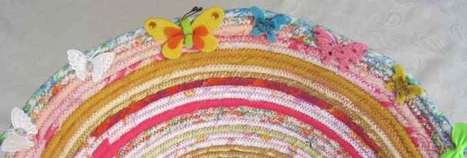 large image of art item: basket &ndash; butterflies pink orange