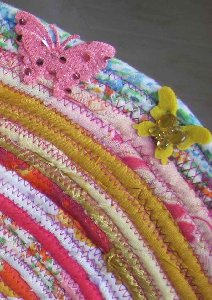 large image of art item: basket &ndash; butterflies pink orange