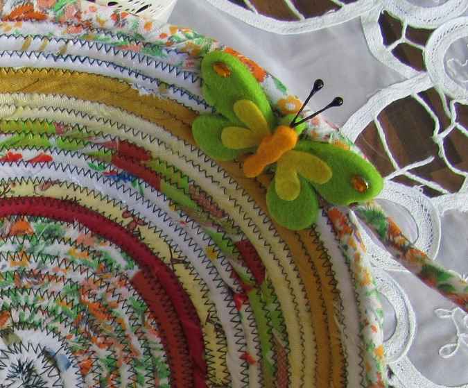 large image of art item: basket &ndash; butterflies yellow white red