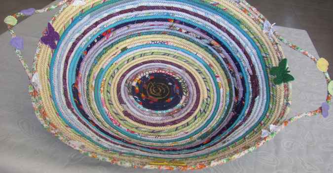 large image of art item: basket &ndash; butterfllies yellow cyan