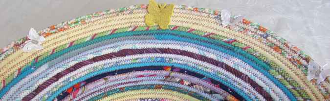 large image of art item: basket &ndash; butterfllies yellow cyan