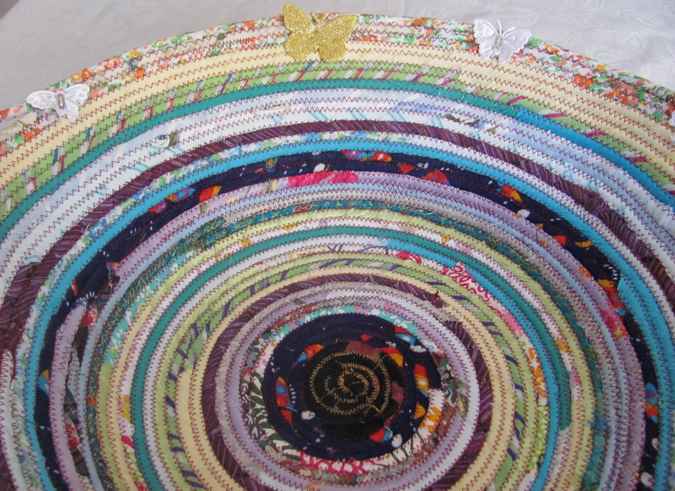 large image of art item: basket &ndash; butterfllies yellow cyan