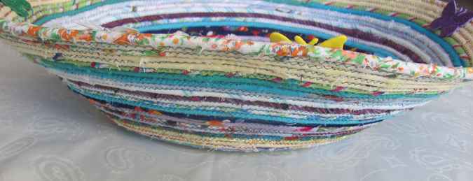 large image of art item: basket &ndash; butterfllies yellow cyan